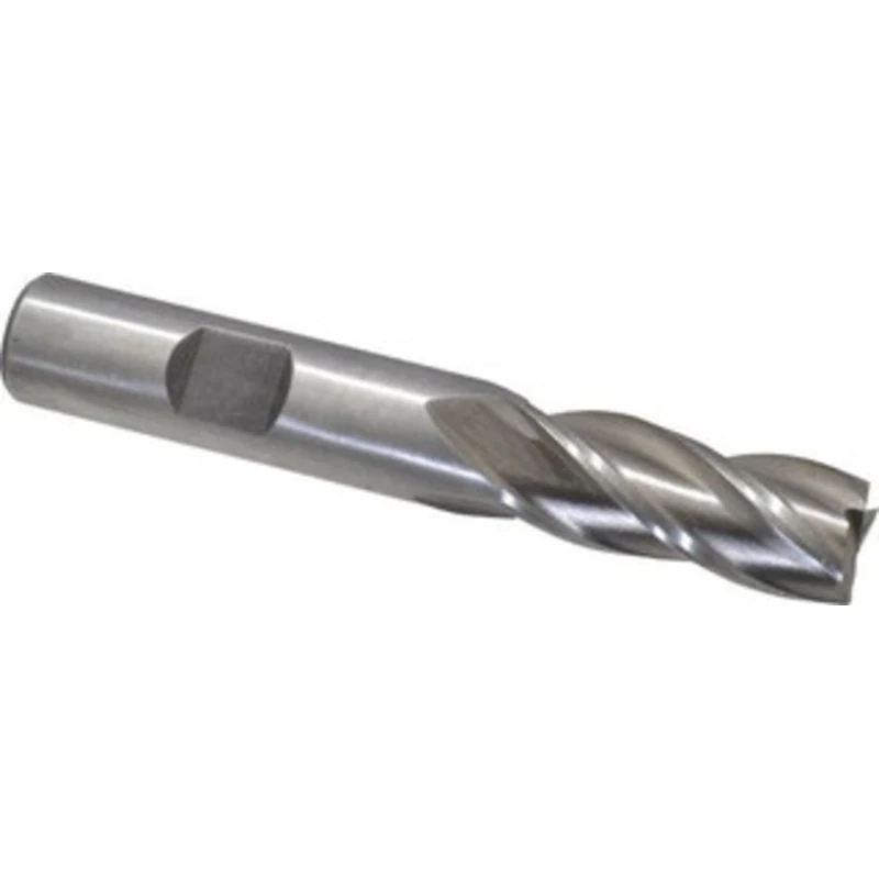 Value Collection 1/2, 1-1/4 LOC, 1/2 Shank Diam, 3-1/4 OAL, 4 Flute, Cobalt Square End Mill Single End, Uncoated, Spi...